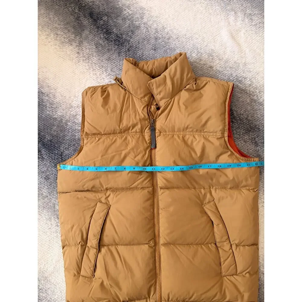 American Eagle Brown Puffer Vest Y2K USAE 1977 Expedition Hood Mens Size XS